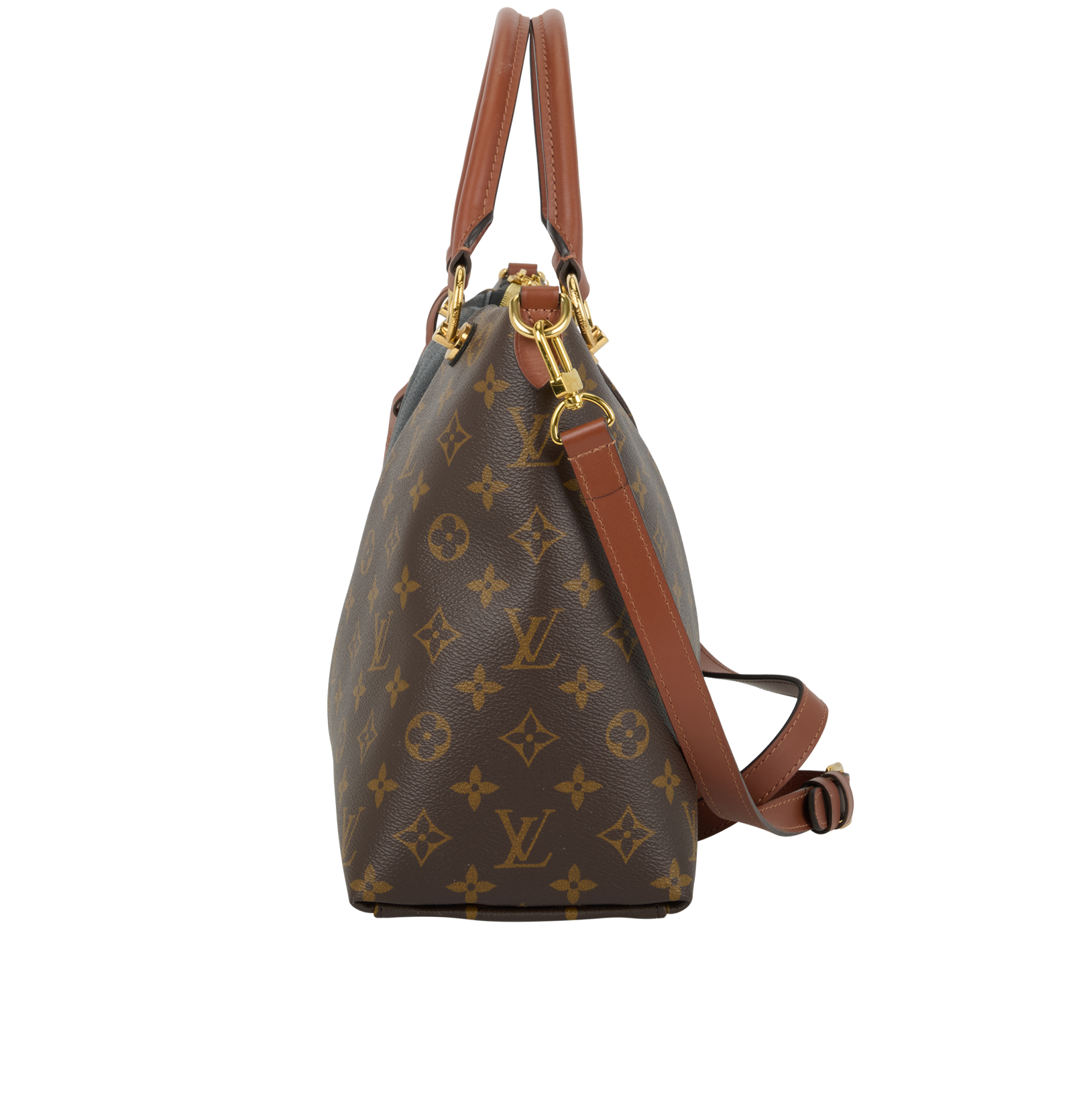 V Tote MM, &pound;950, Handbags, Black/Brown, Leather, Canvas, Bottom view
